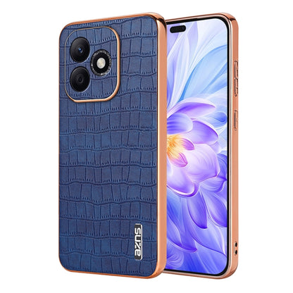 For Honor X60i AZNS Electroplated Frame Crocodile Texture Full Coverage Phone Case(Blue) by AZNS