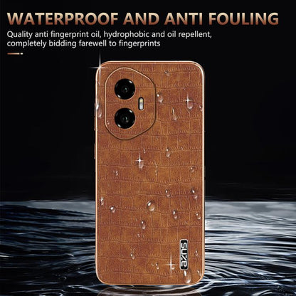 For Honor 300 AZNS Electroplated Frame Crocodile Texture Full Coverage Phone Case(Blue) by AZNS