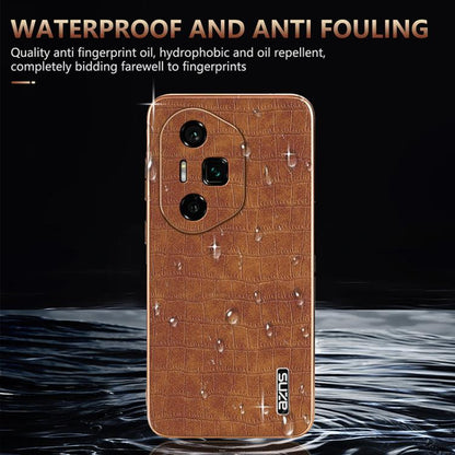 For Honor 300 Ultra AZNS Electroplated Frame Crocodile Texture Full Coverage Phone Case(Green) by AZNS