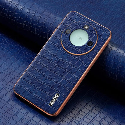 For Honor X60 AZNS Electroplated Frame Crocodile Texture Full Coverage Phone Case(Blue) by AZNS