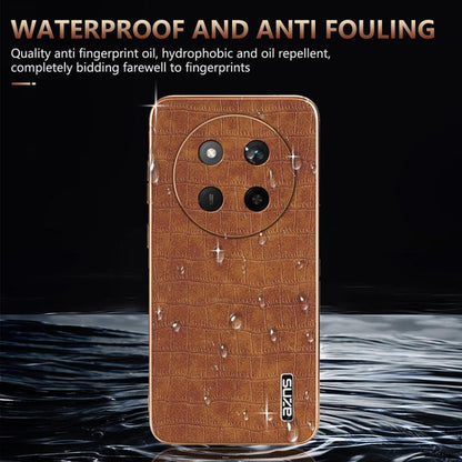 For Honor X60 Pro AZNS Electroplated Frame Crocodile Texture Full Coverage Phone Case(Brown) by AZNS