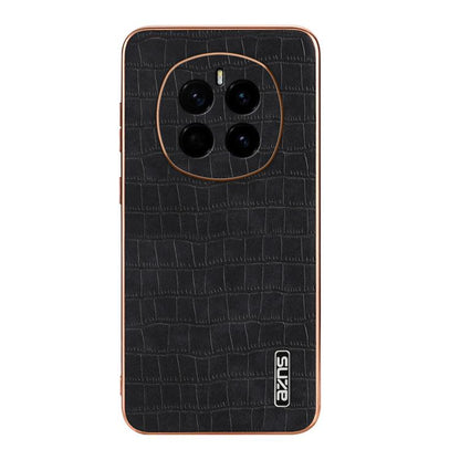 For Honor Magic7 AZNS Electroplated Frame Crocodile Texture Full Coverage Phone Case(Black) by AZNS