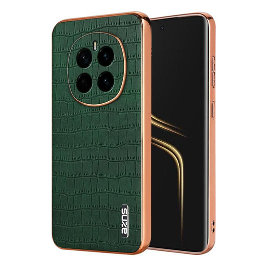 For Honor Magic7 AZNS Electroplated Frame Crocodile Texture Full Coverage Phone Case(Green) by AZNS