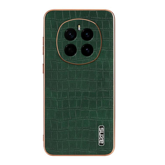 For Honor Magic7 AZNS Electroplated Frame Crocodile Texture Full Coverage Phone Case(Green) by AZNS