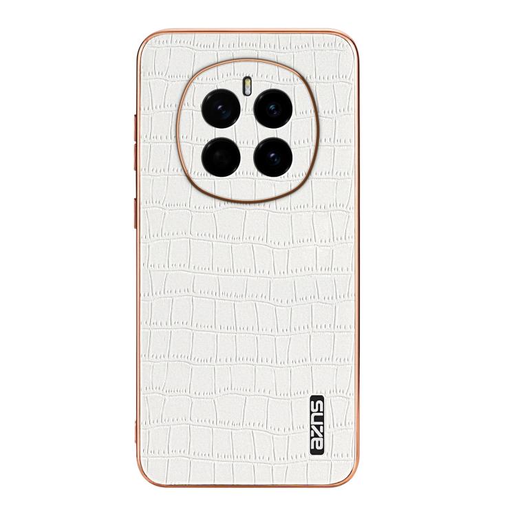 For Honor Magic7 AZNS Electroplated Frame Crocodile Texture Full Coverage Phone Case(White) by AZNS