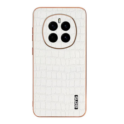 For Honor Magic7 AZNS Electroplated Frame Crocodile Texture Full Coverage Phone Case(White) by AZNS