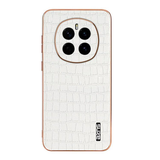 For Honor Magic7 AZNS Electroplated Frame Crocodile Texture Full Coverage Phone Case(White) by AZNS