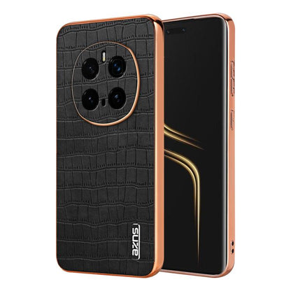 For Honor Magic7 Pro AZNS Electroplated Frame Crocodile Texture Full Coverage Phone Case(Black) by AZNS