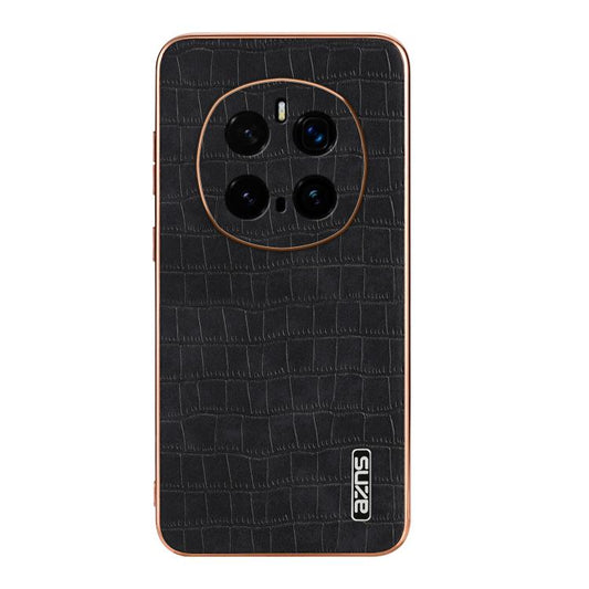 For Honor Magic7 Pro AZNS Electroplated Frame Crocodile Texture Full Coverage Phone Case(Black) by AZNS