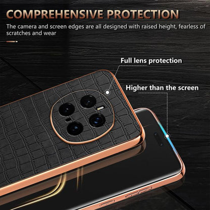 For Honor Magic7 Pro AZNS Electroplated Frame Crocodile Texture Full Coverage Phone Case(Black) by AZNS