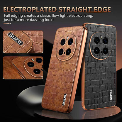 For Honor Magic7 Pro AZNS Electroplated Frame Crocodile Texture Full Coverage Phone Case(Blue) by AZNS