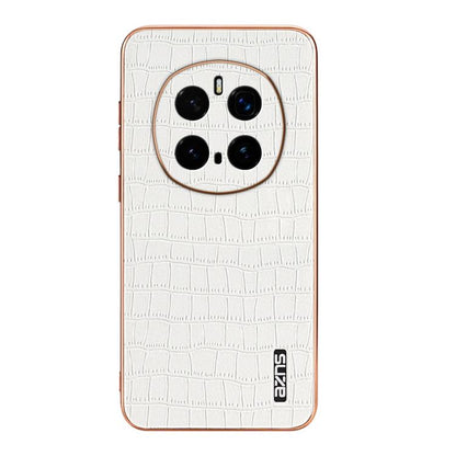 For Honor Magic7 Pro AZNS Electroplated Frame Crocodile Texture Full Coverage Phone Case(White) by AZNS