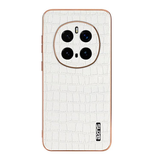 For Honor Magic7 Pro AZNS Electroplated Frame Crocodile Texture Full Coverage Phone Case(White) by AZNS