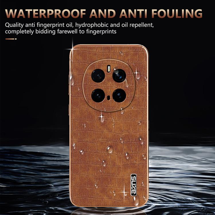 For Honor Magic7 Pro AZNS Electroplated Frame Crocodile Texture Full Coverage Phone Case(White) by AZNS