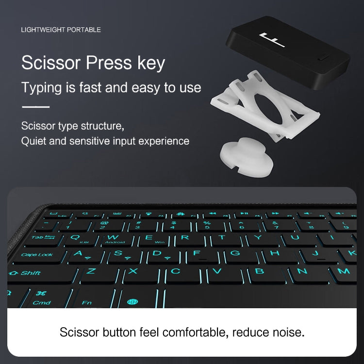 For iPad 10.2 2021 Intelligent Detachable Touch Bluetooth Keyboard Leather Tablet Case with Backlight/Pen Slot(Black) by bashfashion