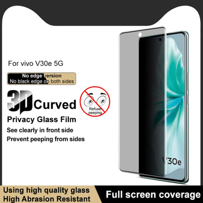 For vivo V30e imak No Edge Version 3D Curved Privacy Full Screen Tempered Glass Film by imak
