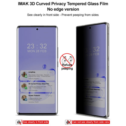 For vivo X100 Ultra imak No Edge Version 3D Curved Privacy Full Screen Tempered Glass Film by imak