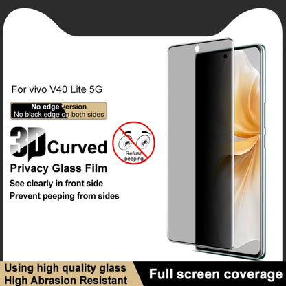 For vivo V40 Lite imak No Edge Version 3D Curved Privacy Full Screen Tempered Glass Film by imak