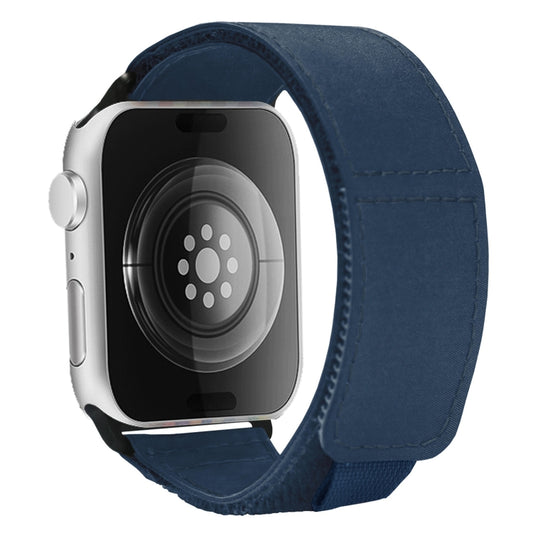 For Apple Watch Series 9 41mm Loop Woven Nylon Watch Band(Dark Blue) by bashfashion