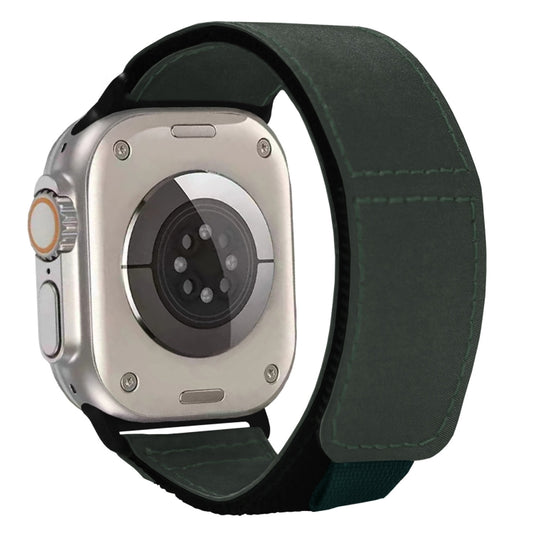 For Apple Watch Ultra 49mm Loop Woven Nylon Watch Band(Fir Green) by bashfashion