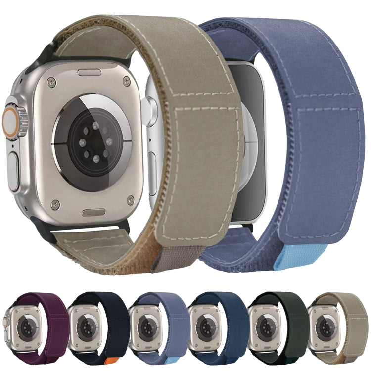 For Apple Watch Ultra 49mm Loop Woven Nylon Watch Band(Dark Blue) by bashfashion