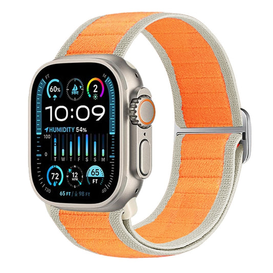 For Apple Watch Ultra 49mm Nylon Elastic Buckle Watch Band(Orange) by bashfashion