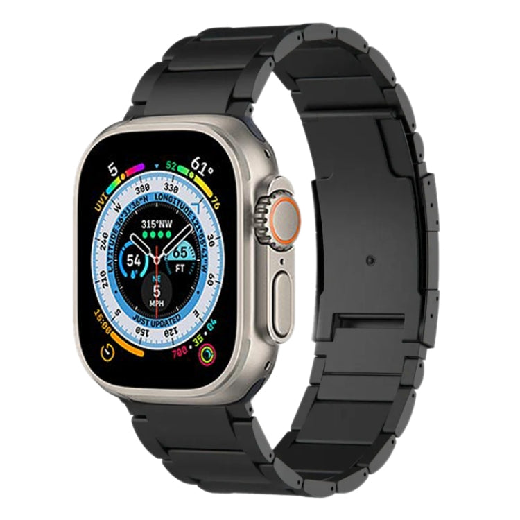 For Apple Watch Ultra 49mm Titanium Metal Watch Band(Black) by bashfashion