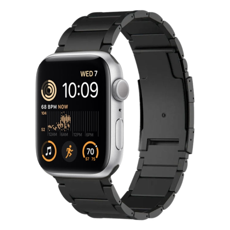 For Apple Watch SE 2022 44mm Titanium Metal Watch Band(Black) by bashfashion