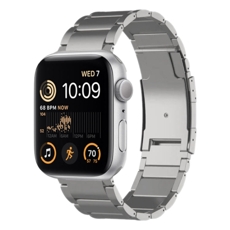 For Apple Watch SE 2022 44mm Titanium Metal Watch Band(Silver) by bashfashion