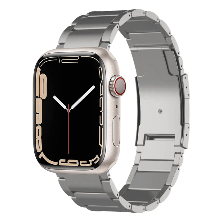 For Apple Watch Series 7 41mm Titanium Metal Watch Band(Silver) by bashfashion