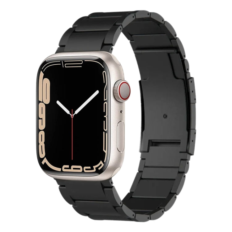 For Apple Watch Series 7 45mm Titanium Metal Watch Band(Black) by bashfashion