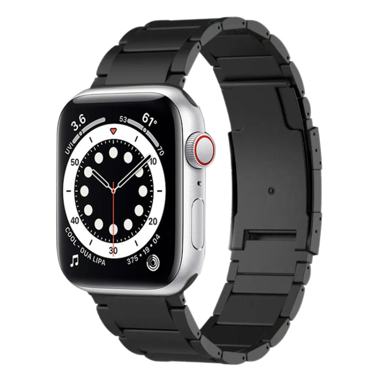 For Apple Watch SE 44mm Titanium Metal Watch Band(Black) by bashfashion