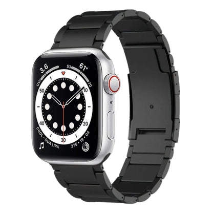 For Apple Watch SE 44mm Titanium Metal Watch Band(Black) by bashfashion