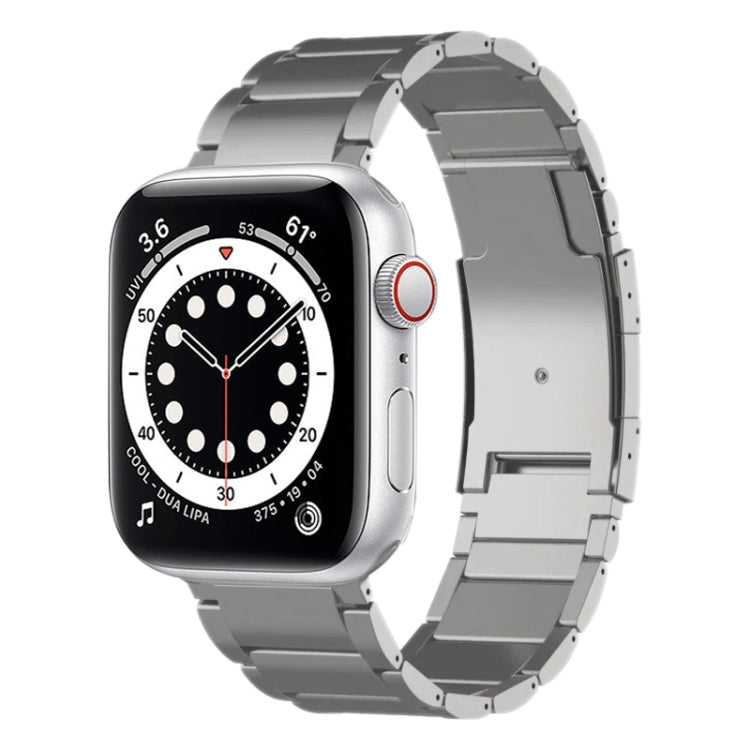 For Apple Watch SE 44mm Titanium Metal Watch Band(Silver) by bashfashion
