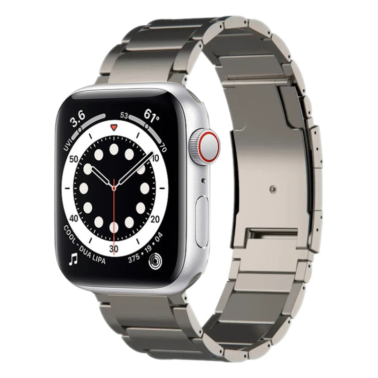 For Apple Watch SE 44mm Titanium Metal Watch Band(Titanium) by bashfashion