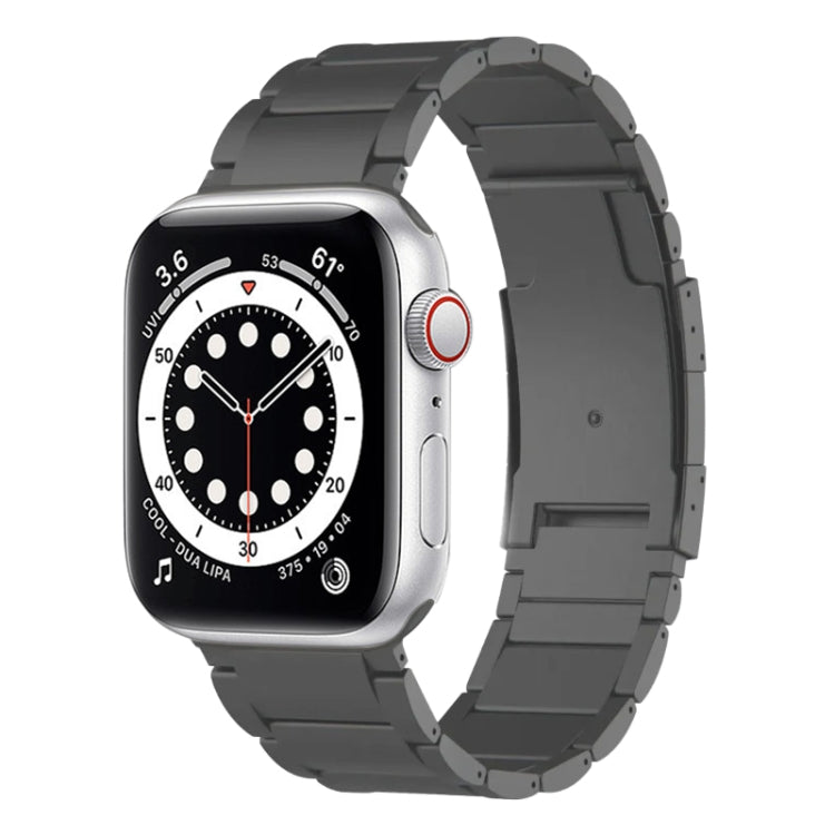 For Apple Watch SE 44mm Titanium Metal Watch Band(Grey) by bashfashion