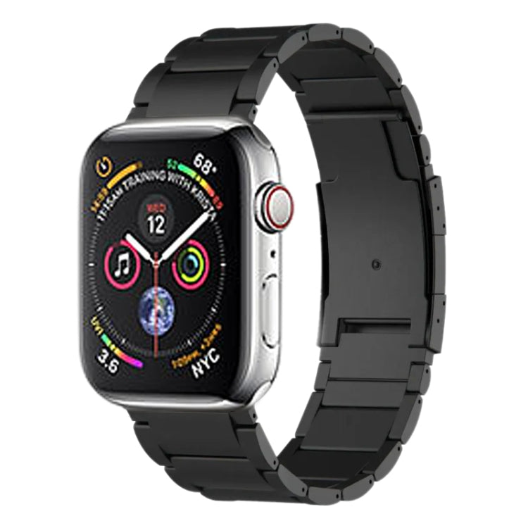 For Apple Watch Series 4 44mm Titanium Metal Watch Band(Black) by bashfashion