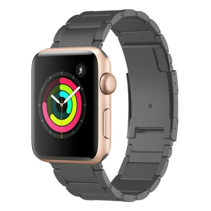 For Apple Watch Series 3 38mm Titanium Metal Watch Band(Grey) by bashfashion