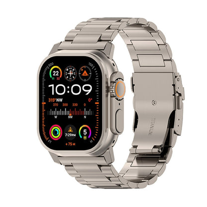 For Apple Watch Ultra 49mm 26mm Safety Buckle Titanium Alloy Watch Band(Titanium) by bashfashion