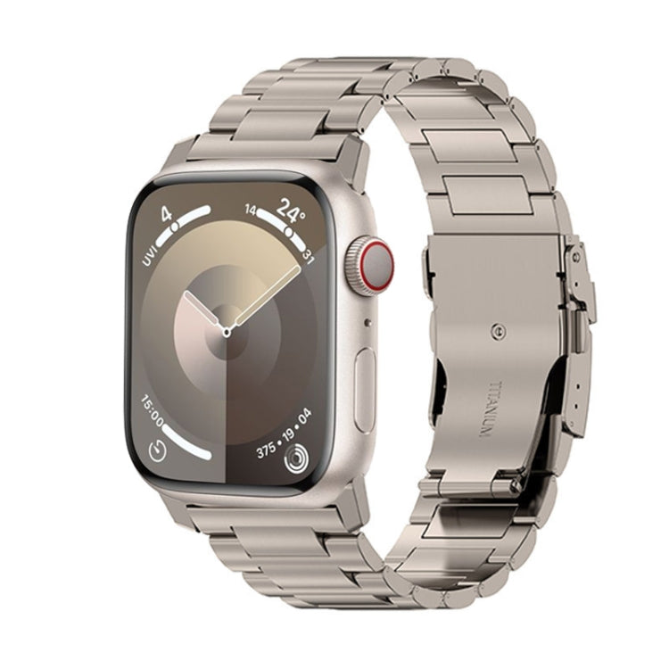 For Apple Watch Series 8 45mm 26mm Safety Buckle Titanium Alloy Watch Band(Titanium) by bashfashion