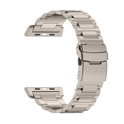 For Apple Watch Series 8 45mm 26mm Safety Buckle Titanium Alloy Watch Band(Titanium) by bashfashion