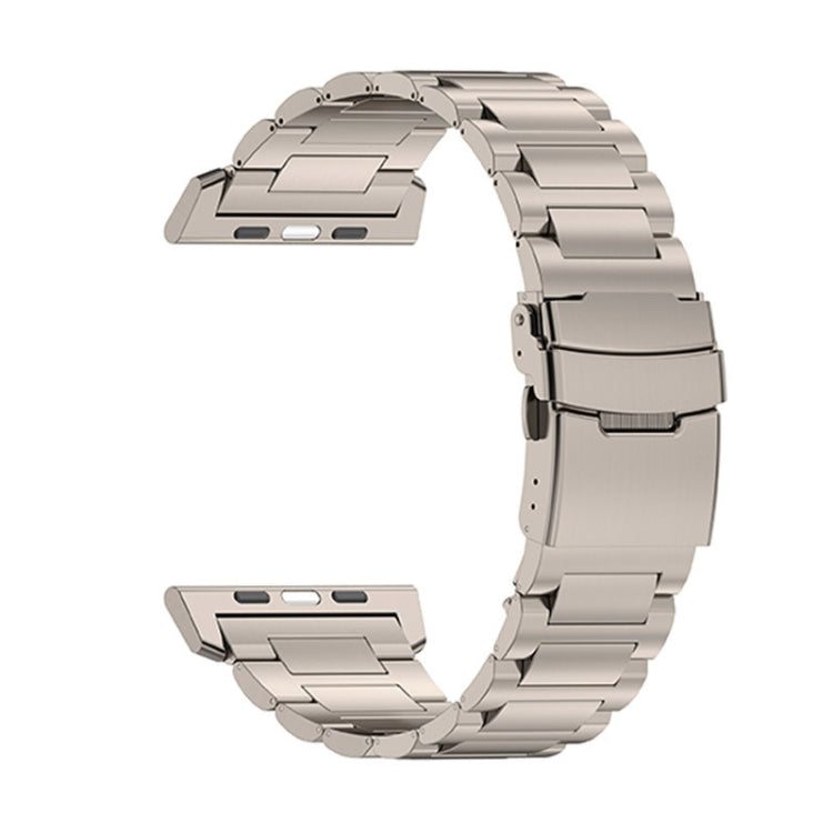 For Apple Watch SE 2022 44mm 26mm Safety Buckle Titanium Alloy Watch Band(Titanium) by bashfashion