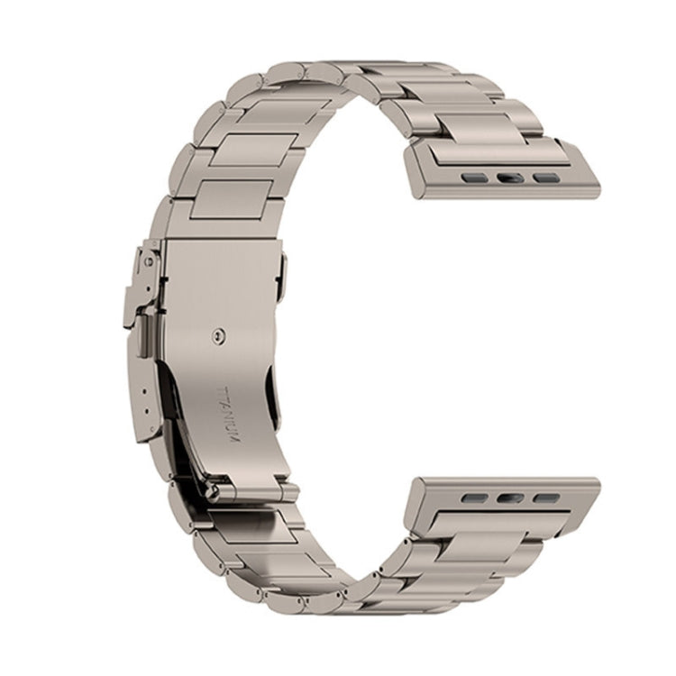 For Apple Watch SE 2022 44mm 26mm Safety Buckle Titanium Alloy Watch Band(Titanium) by bashfashion