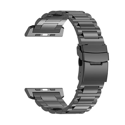 For Apple Watch SE 44mm 26mm Safety Buckle Titanium Alloy Watch Band(Black) by bashfashion