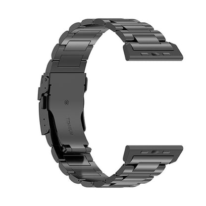 For Apple Watch SE 44mm 26mm Safety Buckle Titanium Alloy Watch Band(Black) by bashfashion