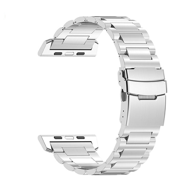 For Apple Watch Series 4 44mm 26mm Safety Buckle Titanium Alloy Watch Band(Silver) by bashfashion