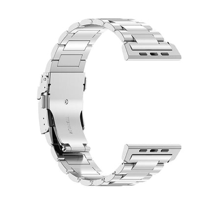 For Apple Watch Series 4 44mm 26mm Safety Buckle Titanium Alloy Watch Band(Silver) by bashfashion