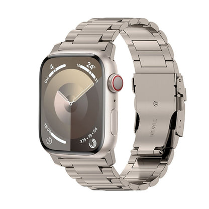 For Apple Watch Series 4 44mm 26mm Safety Buckle Titanium Alloy Watch Band(Titanium) by bashfashion