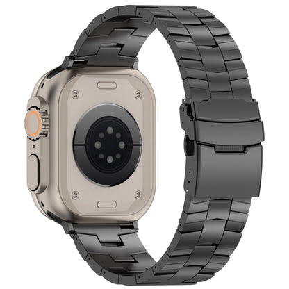 For Apple Watch Series 5 44mm Rice Ears Safety Buckle Titanium Alloy Watch Band(Black) by bashfashion