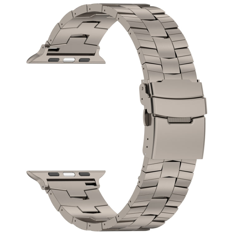 For Apple Watch Series 5 44mm Rice Ears Safety Buckle Titanium Alloy Watch Band(Titanium) by bashfashion